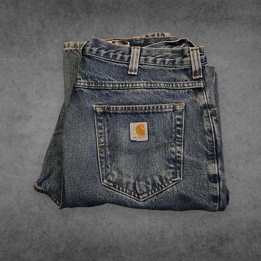 Carhartt Relaxed Fit Denim Jeans Mens 34x34 Blue Vintage Streetwear 381-83